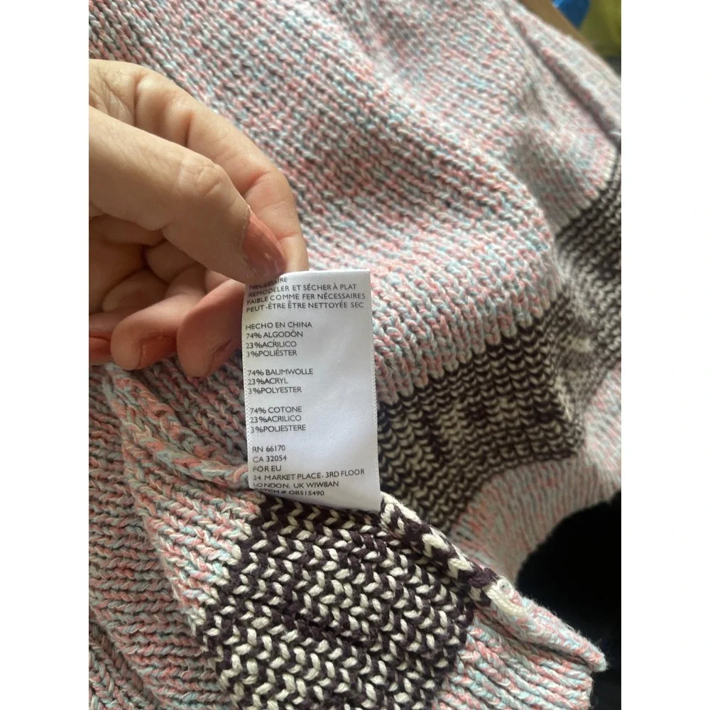 Urban Outfitters Ecote Lavender Brown Tribal Open Front Shawl Cardigan Sweater S - Picture 7 of 8